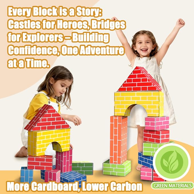 Cardboard Building Blocks for Kids 36pcs: Jumbo Gifts Heavy Duty Develop Creative Thinking Spatial Reasoning Easy to Assemble - Image 2