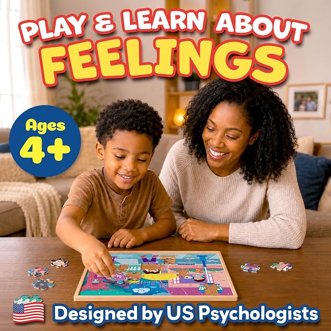 ThinkPsych Emotion Town Puzzle Pack (4 x 60 pcs, Wood Frame) - Image 2