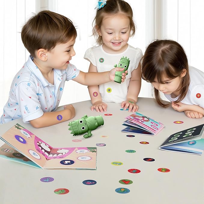 iPlay, iLearn Kids Lady Libert Sticker Stamp Activity Set - 400+ Stickers 18-Page Activity Book, Toddler Creative Mess-Free Educational Travel Toy, Birthday Stocking Gift 3 4 5 6 Year Old Girl Boy