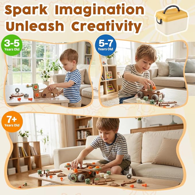 Kids Tool Set for 3-8, 158 PCS Construction Building Toys - Image 6