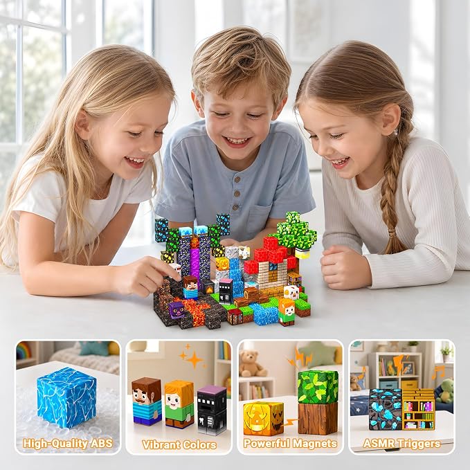 100PCS Magnetic Block, STEM Educational Magnetic Building Cubes - Image 6