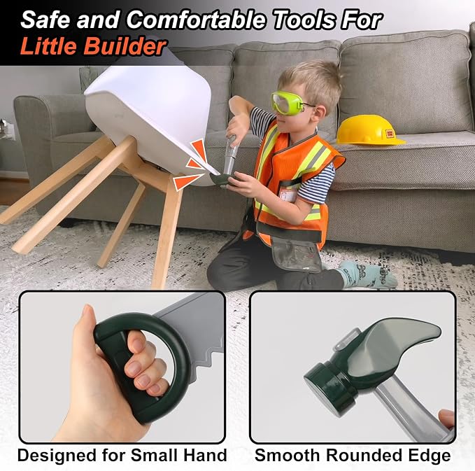 Liberry Kids Tool Set Pretend Toy for 3 4 5 Years Old with Costume - Image 3