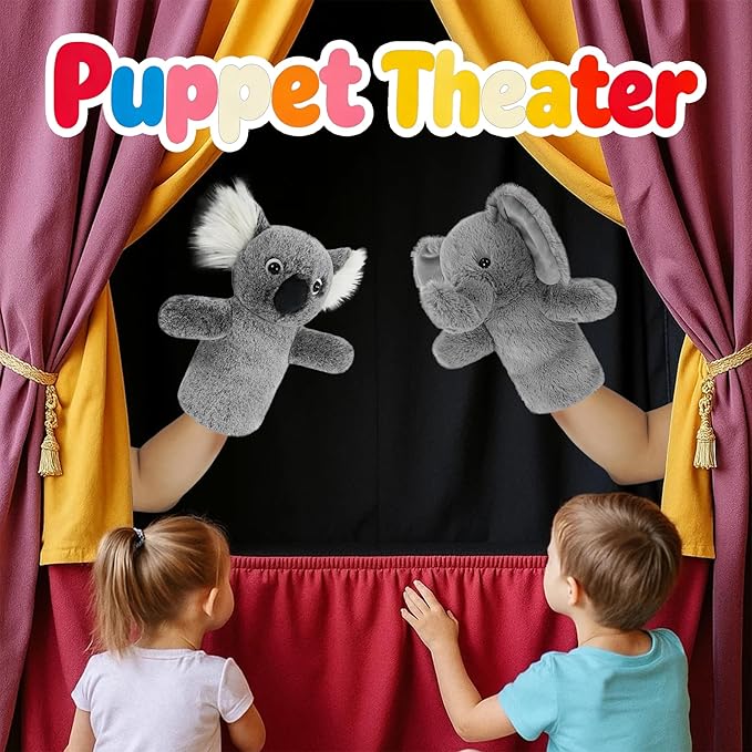 Soft Animal Puppet Educational Toy for Imaginative Play Fabric Story Time Adult Hands Fit Classroom Activity Cute Stuffed Wildlife Koala Puppet
