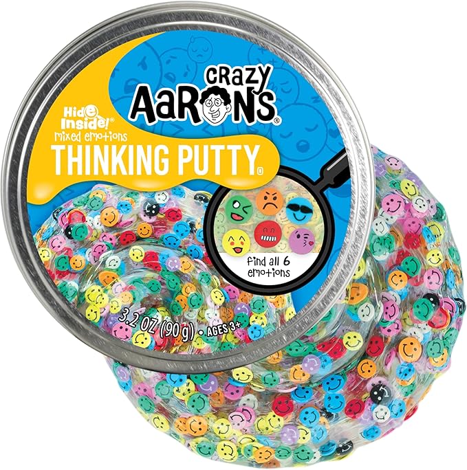 Crazy Aaron's Thinking Putty - Mixed Emotions - Multi-Color Sensory Putty for Kids and Adults in a 4" Tin - Creative and Endless Fun, Stress Relief Therapy Toys, Never Dries Out - Made in USA