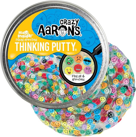 Crazy Aaron's Thinking Putty - Mixed Emotions - Multi-Color Sensory Putty for Kids and Adults in a 4" Tin - Creative and Endless Fun, Stress Relief Therapy Toys, Never Dries Out - Made in USA