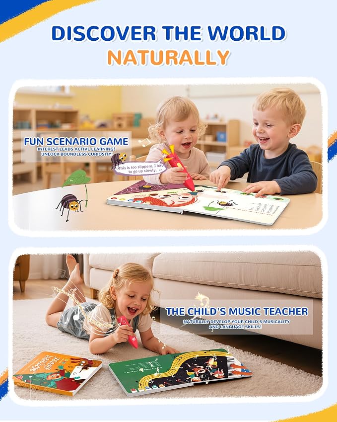 KOKODI Talking Books, 2Pcs Nursery Rhyme Books Interactive Audio Sound Books, Compatible with KOKODI Talking Pen (Nursery Rhyme Books Only, No Pen) - Image 7