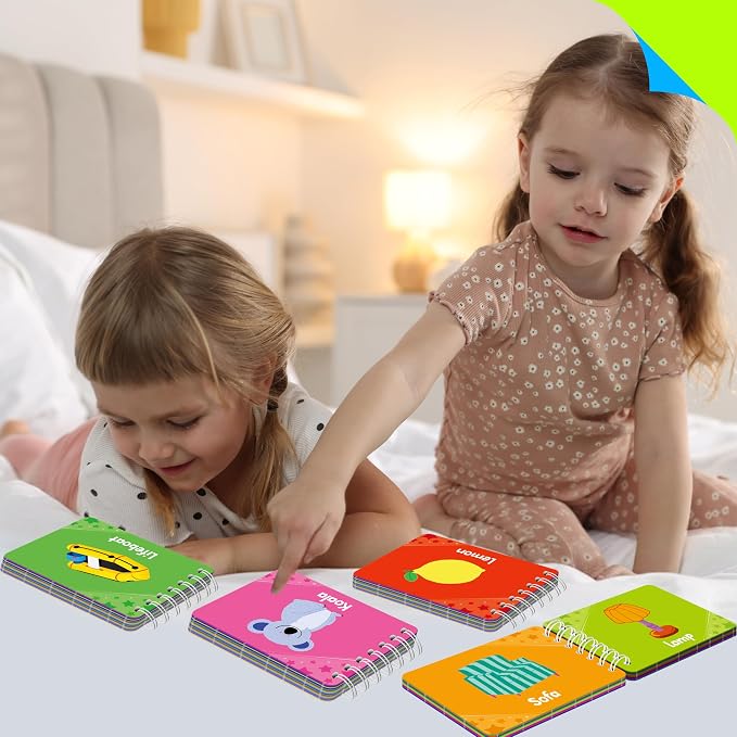 4 Early Learning Flipbooks, Double-Sided Mini Book Set - Animals, Foods, Vehicles, Daily Items, Early Educational Language Learning Tool for Kids - Image 7