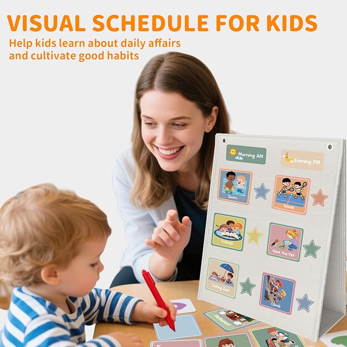 White Visual Schedule for Kids with Autism - 174 Picture Cards - Image 6