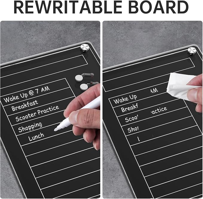 NiHome Chore Chart with Sliders,Magnetic to Do List Planning Board w/Stand - Image 6
