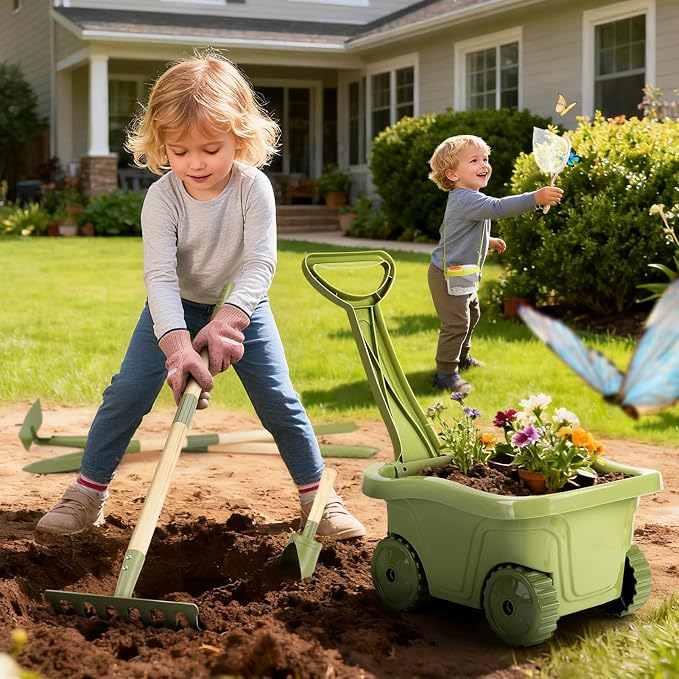 Dreamon Kids Gardening Set, 14Pcs Kids Gardening Tool with Bug Catching Kit - Image 2