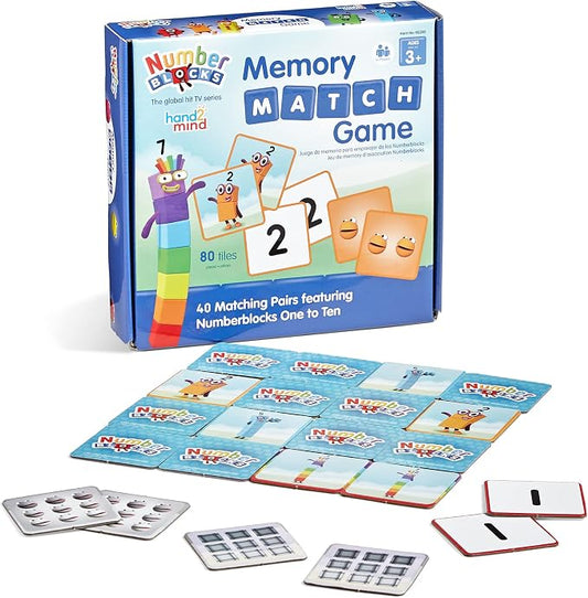 hand2mind Numberblocks Memory Match Game, Tile Game, 80 Tiles, Ages 3+ by hand2mind