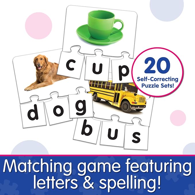 The Learning Journey: Match It! - Letters - 20 Piece Self-Correcting Spelling Puzzles for Three Letter Words with Matching Images - Learning to Read Games for Ages 4 and Up - Award Winning Toys - Image 2