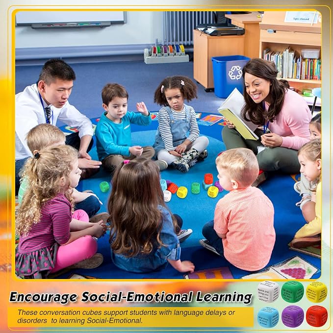 Hanaive 12 Pcs Learning Conversation Cubes,Foam - Image 6