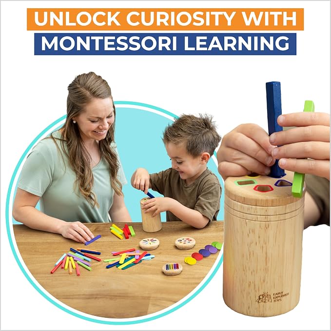 Toddler Montessori Toys, Wooden Color Sorting, Fine Motor Toys for Toddlers - Image 8
