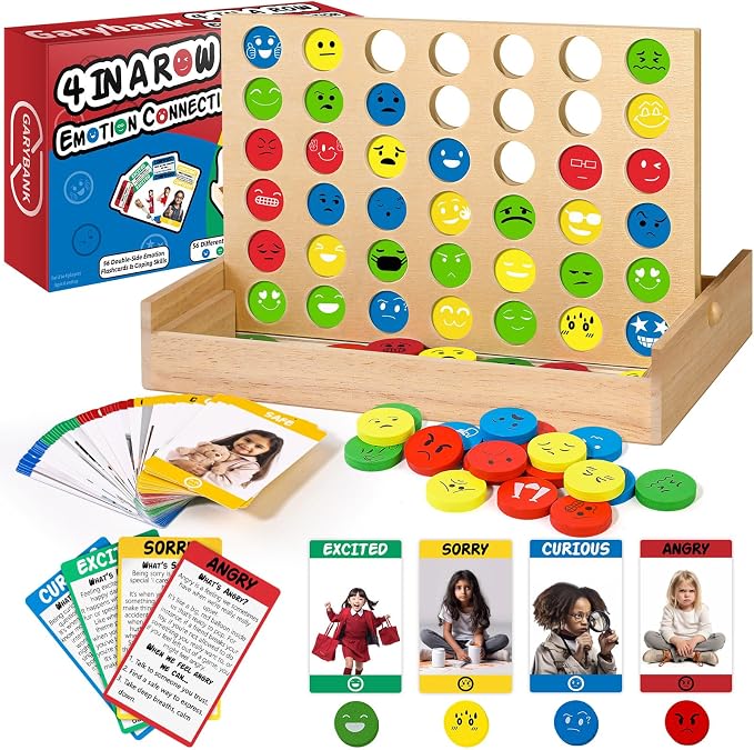 Garybank Social Skills Games for Kids - Emotional Disc Four in A Row Game by Garybank