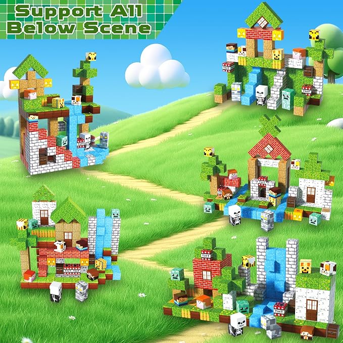 ToyUnited 200PCS Magnetic Blocks - Magnetic Building Blocks, Magnet Cubes Game, Stacking Forest Set, STEM Montessori Sensory Stacking Toys for Kids Boys and Girls Ages 3+ Birthday Gifts - Image 3