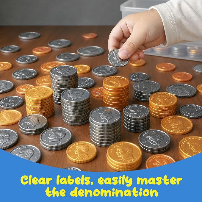 260-Piece Educational Play Set for Kids – Develop Early Math Skills with Realistic Pretend Bills, Education Develop Early Math Skills, Birthday Gift Preschool Games for Ages 3+ (260 piece-1) - Image 4