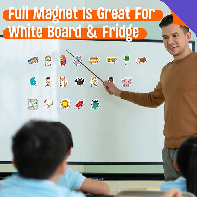 50 PCS CVC Object Magnets, Magnetic Thickened CVC Fridge Magnets Adorable Educational Learning Toys for Preschooler, Kindergarteners, Kids 4+ - Image 4