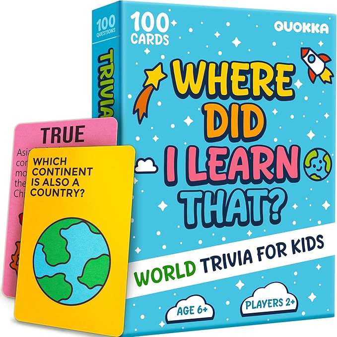Quokka Trivia Games for Kids - Geography, Culture and Fun Facts Card Game by QUOKKA