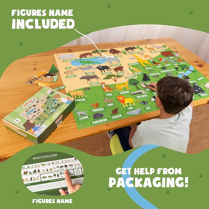 BONNYCO Felt Board for Toddlers with 116 Jungle Animals Figures. Montessori and Sensory Toys, Birthday Gifts for Kids 3-8 Years Old. Educational Games Learning Activities Christmas - Image 4