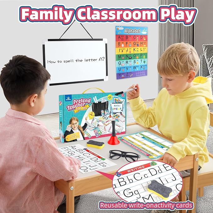 wookidel Pretend Play Teacher Set for Kids, Pretend Play Toy School Stuff - Image 5