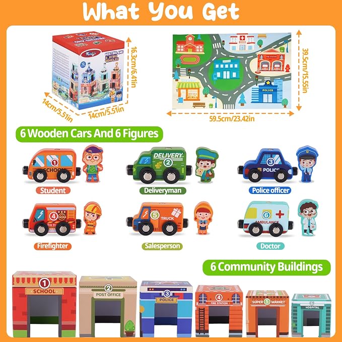 Montessori Sorting and Stacking Community Helpers Toys for Toddlers 1-3 - Image 2