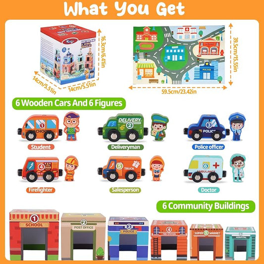Montessori Sorting and Stacking Community Helpers Toys for Toddlers 1-3 - Image 2