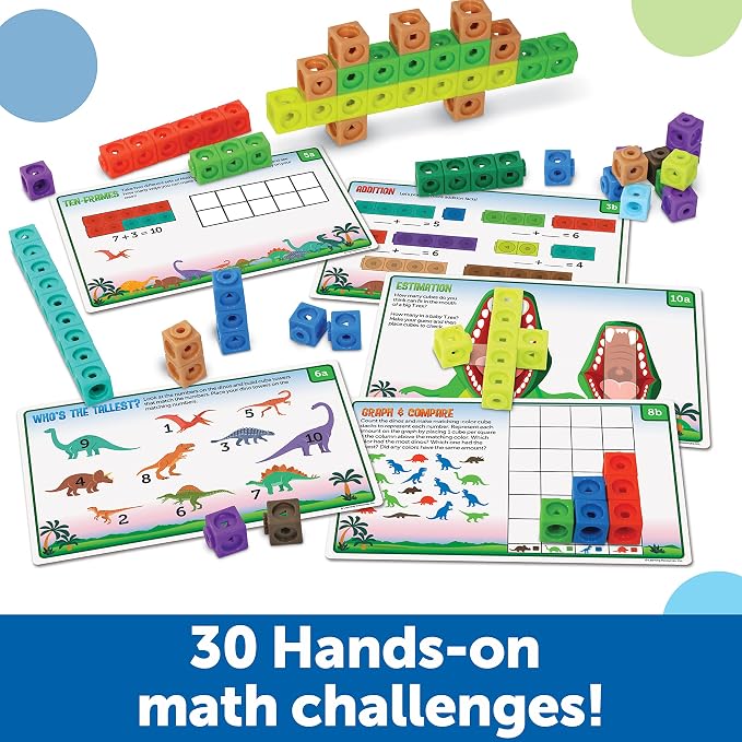 Learning Resources MathLink Cubes Activity Set: Dino Time - Image 3