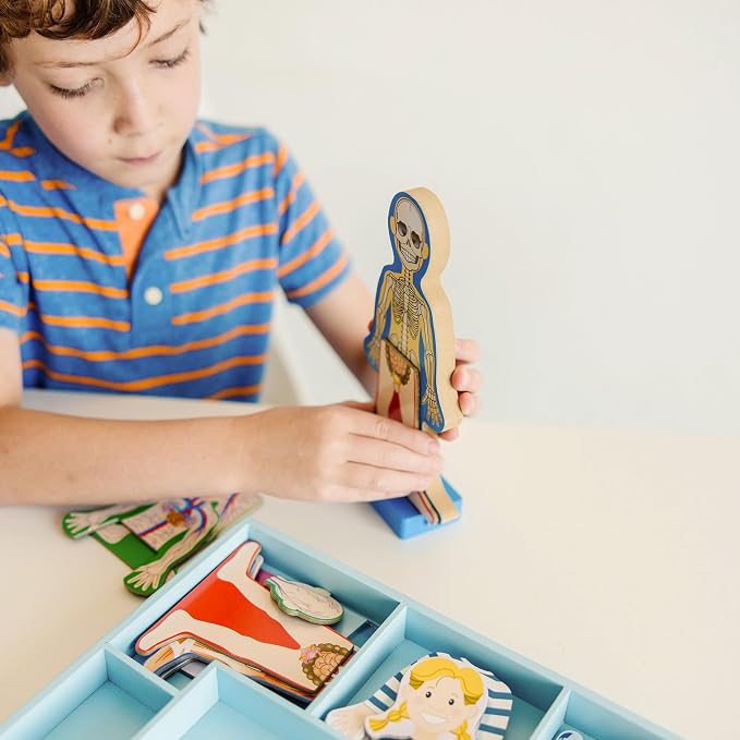 Melissa & Doug Magnetic Human Body Anatomy Play Set with 24 Magnetic Pieces and Storage Tray - Image 8