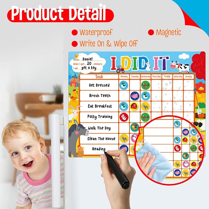 Magnetic Reward Chart, One Chart & 72 Magnetic Reward Magnets - Image 5