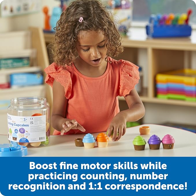 Learning Resources Mini Counting Cupcakes - Birthday Cake, Sensory Toys, Montessori Preschool Activities, Kitchen Play Food Sets for Kids, Fine Motor Games - Image 4