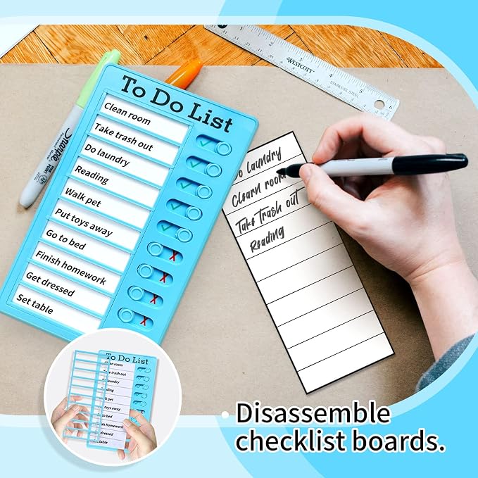 Chore Chart for Kids,To Do List, Daily Routine Chart, and Schedule Board-Checklist and Portable Memo for Efficient Task Management and Planning (blue) - Image 2
