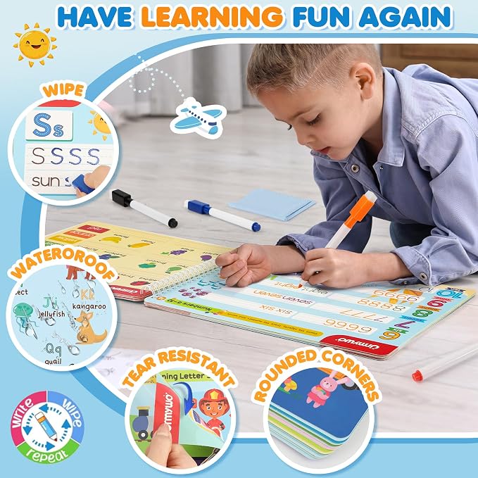 Preschool Learning Activities,Kindergarten Workbook Ages 3-6,Back to School - Image 2