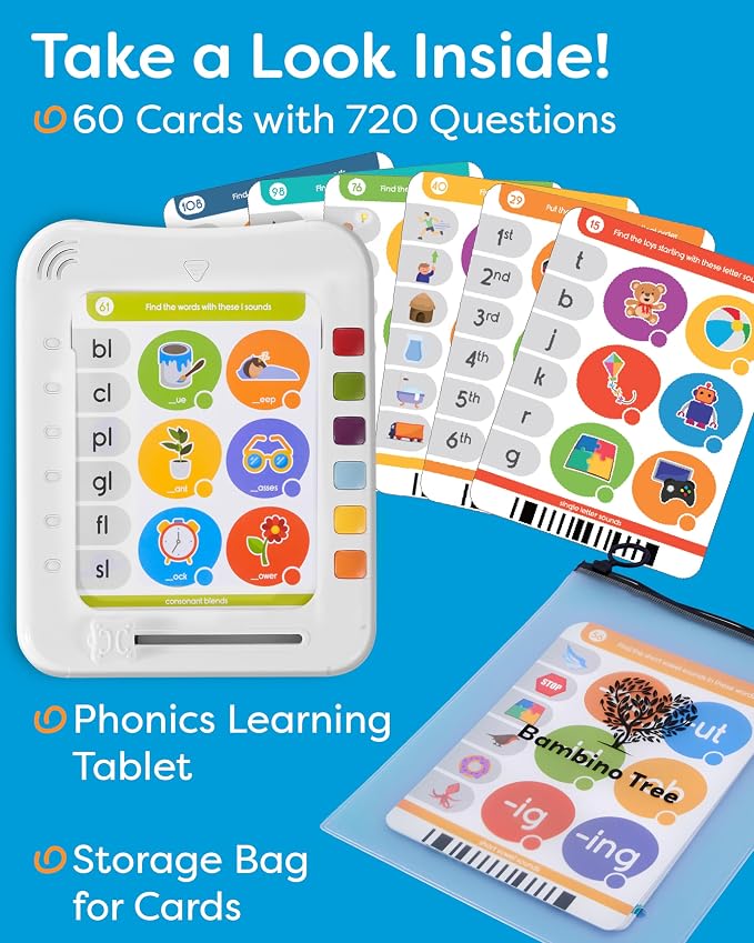 Phonics Machine Learning Pad - Electronic Reading Game for Kids Age 5-11 - Learn to Read with 720 Phonic and Letter Sound Questions - Image 3