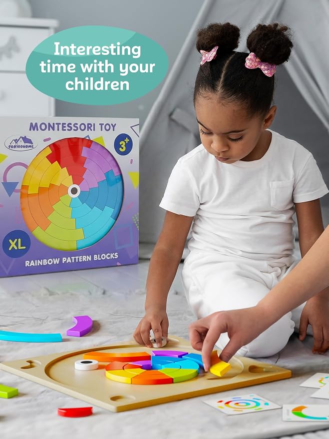 Montessori toys Wooden Pattern Blocks Tangrams for Kids 3-5 Years Old XL - Image 7