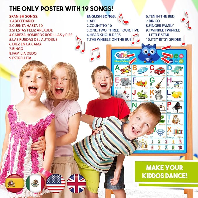 English & Spanish Alphabet Poster - Interactive Bilingual Toys for Toddlers - Image 6