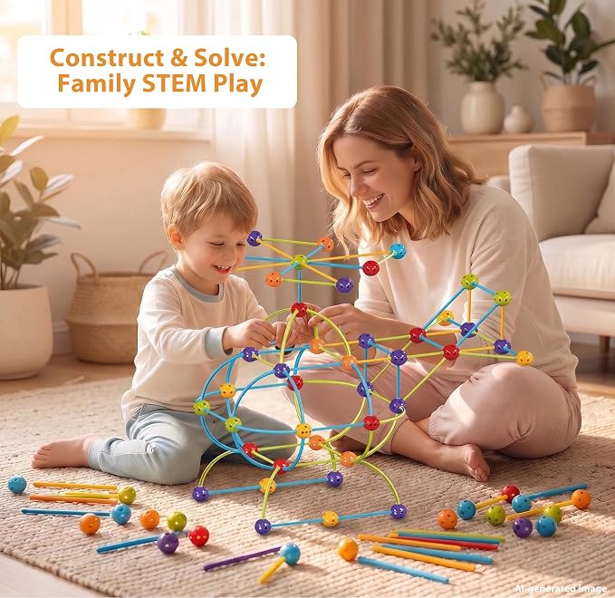 COUOMOXA 253 Pcs STEM Building Toys with Sound Bells - Image 4