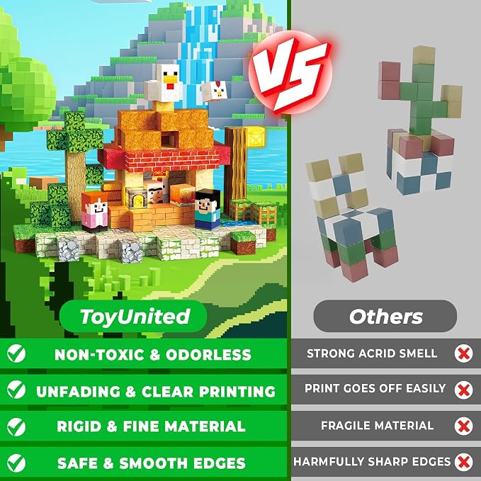 ToyUnited 200PCS Magnetic Blocks with Light-Up Blocks, Magnet Building Blocks, Stacking Magent Cubes, STEM Montessori Educational Sensory Toys for Boys & Girls Ages 3-12 Birthday Gifts - Image 4