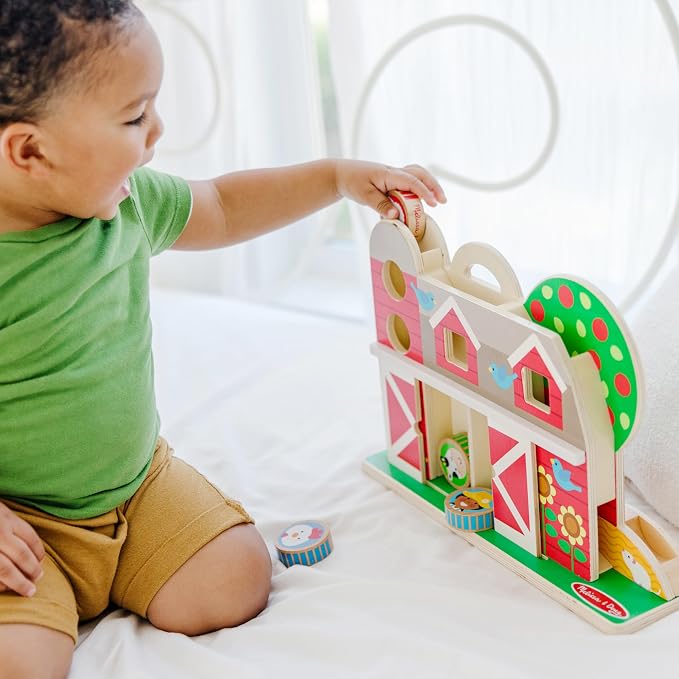 Melissa & Doug GO Tots Wooden Barnyard Tumble with 4 Disks - FSC Certified - Image 2