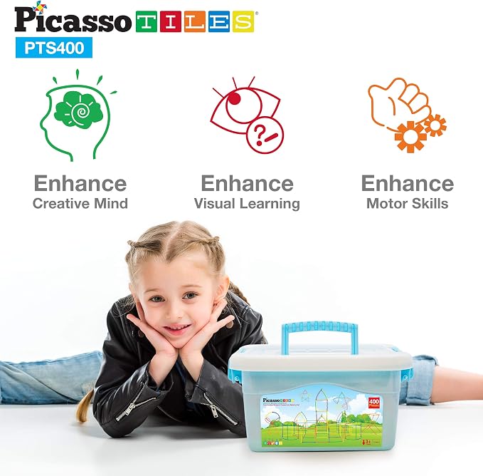 PicassoTiles 400 Piece Straws and Connectors, STEM Construction Set Ages 3+ - Image 5