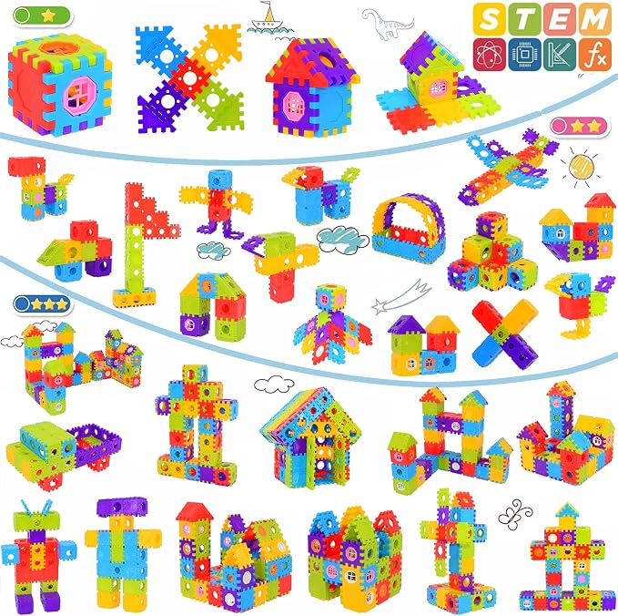 FUBAODA Building Blocks for Toddlers & Kids 180 Pcs Toy Building Sets – STEM Building Toys –Interlocking Building Blocks for Toddlers and Kids - Image 2