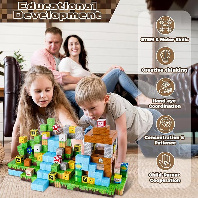 ToyUnited 100PCS Magnetic Blocks - Magnet Building Blocks, Stacking Magents Cubes Toys, STEM Montessori Sensory Toys for Kids Boys and Girls Ages 3 4 5 6 7 8 9 10+ Birthday Gifts - Image 5