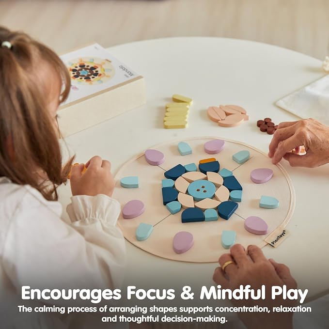 PlanToys® Wooden Mandala Set Montessori Inspired Open Ended Kids Play - Image 6