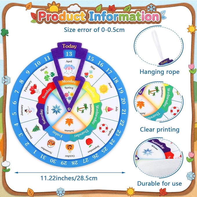 Marspark Month Wheels, Educational Learning Activities for Kids - Image 2