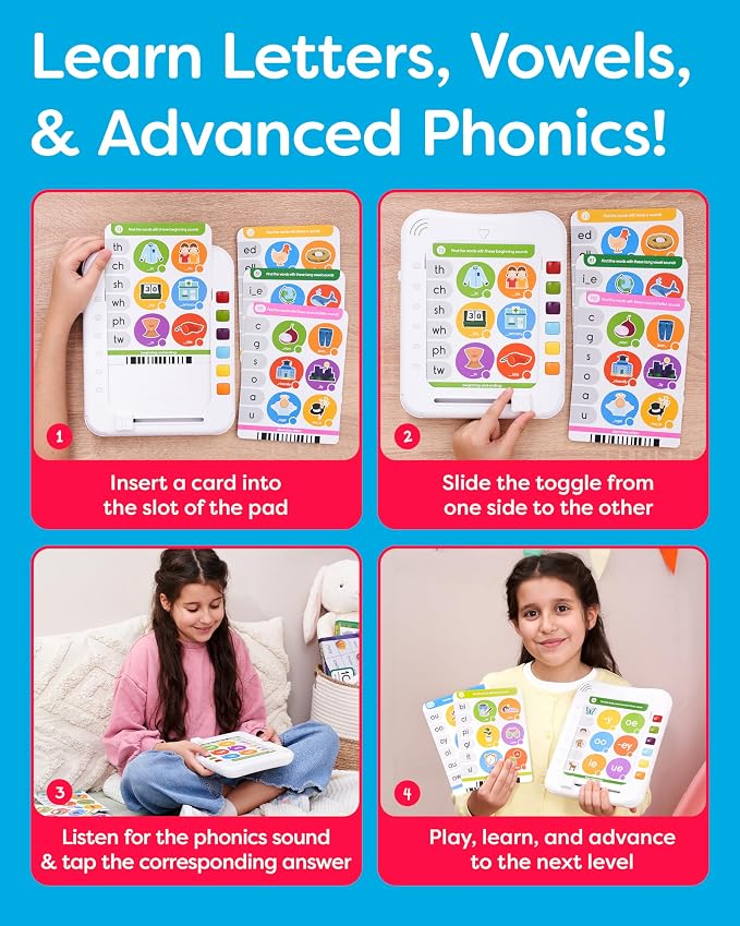 Phonics Machine Learning Pad - Electronic Reading Game for Kids Age 5-11 - Learn to Read with 720 Phonic and Letter Sound Questions - Image 4