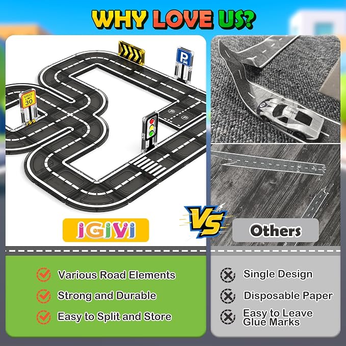 Magnetic Tiles Road Toddler Toys, Magnet Building Blocks for Kids Ages 3-5 4-8, STEM Learning Construction Toys Games, Ideal Gifts for 3+ Year Old Boys Girls - Image 3