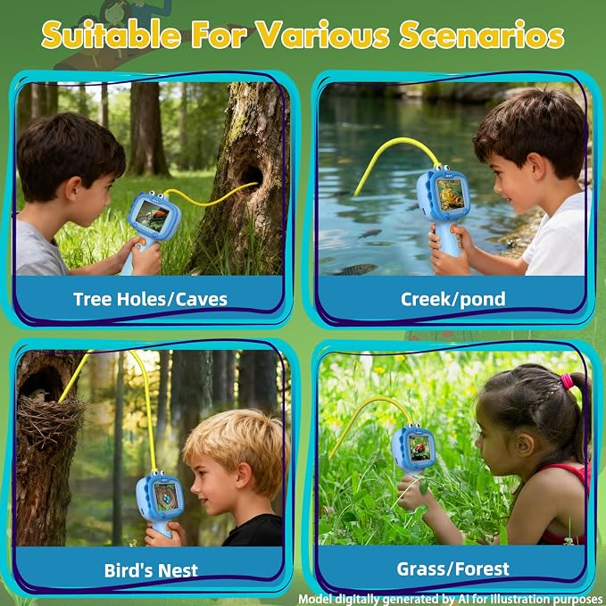 Daxiongmao Borescope Camera with Light for Kids | STEM Science Educational Toy for 3 4 5 6 7 8 9 10 Years Old Boys & Girls | Birthday Gift for Outdoor Adventures & Nature Discovery（Blue） - Image 7