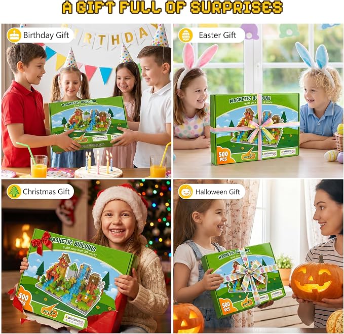 500PCS Magnetic Blocks, Magnetic Building Blocks, 0.98in Magnetic Building - Image 7