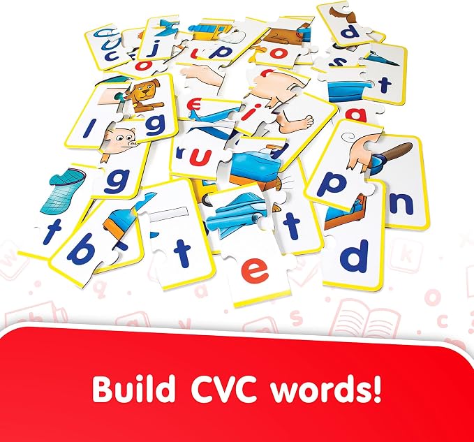 Junior Learning CVC Puzzles - Color-Coded Phonics Word Games for Kindergarten, Self-Correcting Consonant Vowel Consonant Reading Puzzle Set, 36 pcs, Ages 4+ - Image 2
