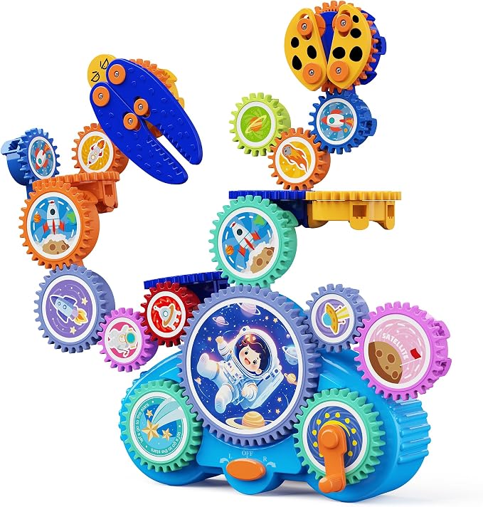 KOKODI Gear Building Toys for Kids, Electric & Manual Construction Set for Kids, Engineering Learning Kit for Ages 3-8 Years Old, Birthday Gifts & Preschool Educational Toys for Boys Girls - Image 8